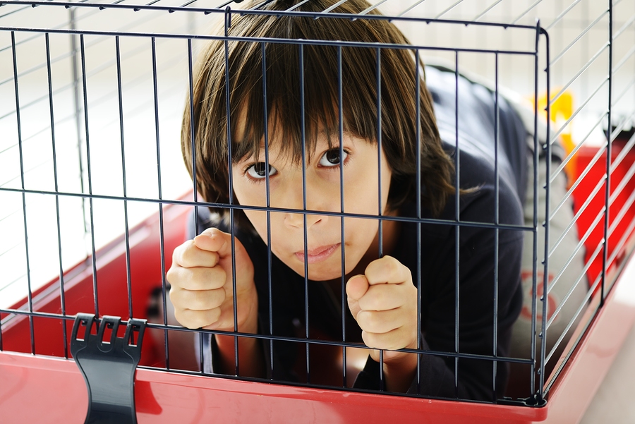 Asian man in cage one year