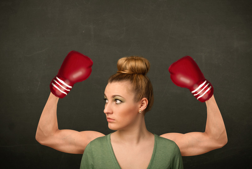 Woman with strong Arms