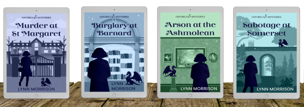 Covers of the four books in the Oxford Key Mysteries series
